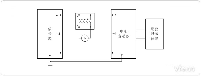 數(shù)字輸出電流變送器校準(zhǔn)接線圖(電流互感器擴(kuò)展標(biāo)準(zhǔn)表量程) 數(shù)字輸出電流變送器校準(zhǔn)接線圖(電流互感器擴(kuò)展標(biāo)準(zhǔn)表量程)