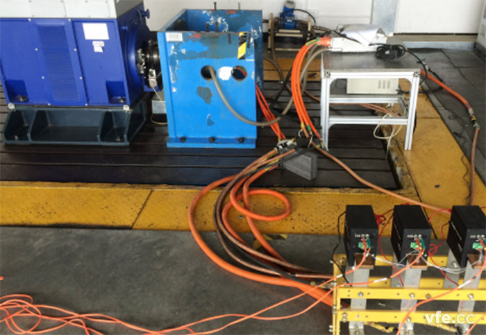 國內某牽引電機變頻器負載現場測量接線示意圖 國內某牽引電機變頻器負載現場測量接線示意圖